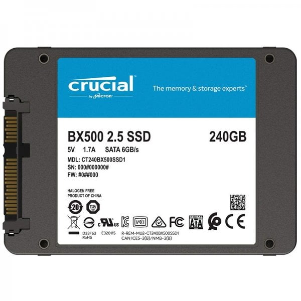 Crucial MX500 1TB 3D NAND SATA 2.5 inch 7mm (with 9.5mm adapter